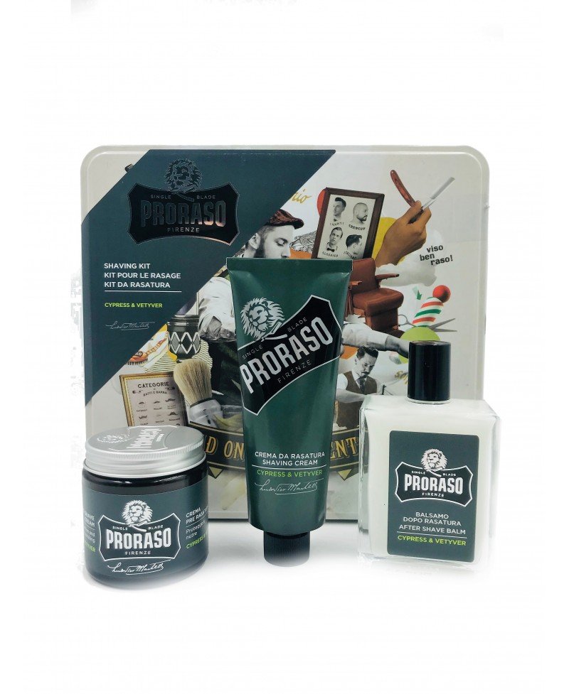 PRORASO SHAVING KIT CYPRESS & VETIVER - Balocchi Group